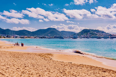 Scenic view of beach against sky