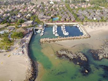 High angle view of beach