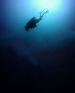 Person swimming in sea