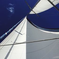 Low angle view of sailboat against sky