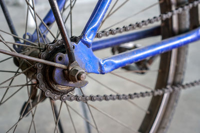 Close-up of bicycle wheel