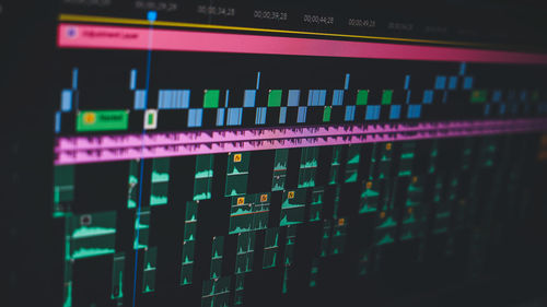 Close-up of illuminated information sign