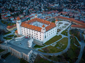 High angle view of town