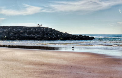 Scenic view of beach against sky