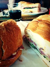 Close-up of bread on table