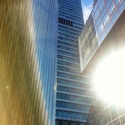 Low angle view of modern building against sky