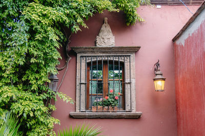 Closed window of house