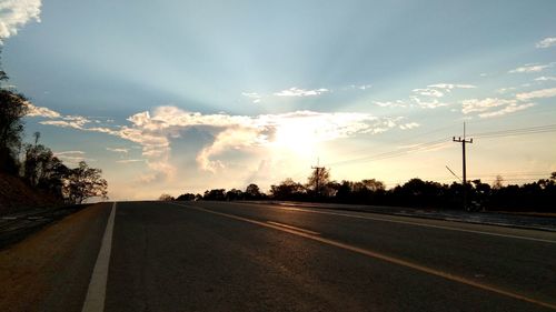 Road against sky during sunset