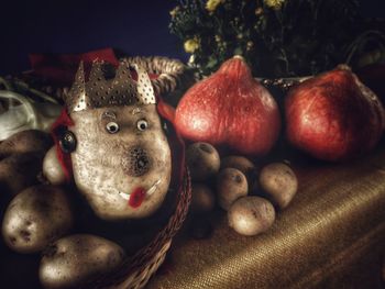 Close-up of apples on table