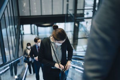 People walking on staircase