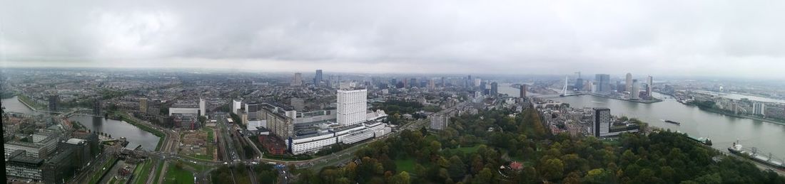 Panoramic view of cityscape against sky