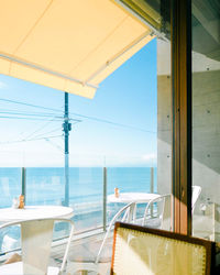 View of sea from balcony