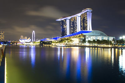 Illuminated city at night