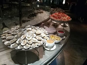 High angle view of food for sale