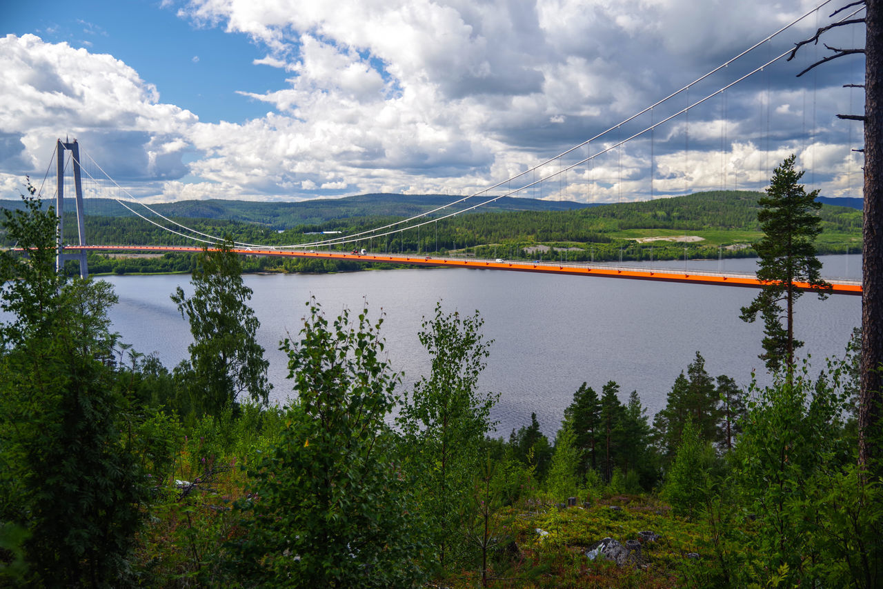 SCENIC VIEW OF LAKE AGAINST CLOUDY SKY