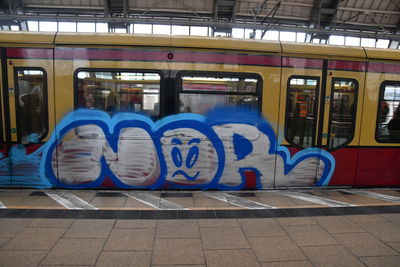 Train at railroad station platform