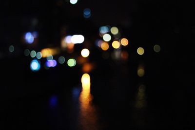 Defocused image of illuminated city