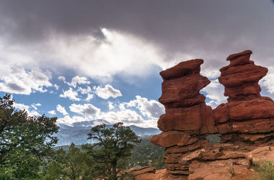 View of rock formations against the sky