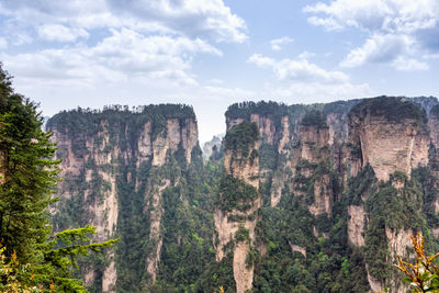 Scenic view of rocky mountains against sky