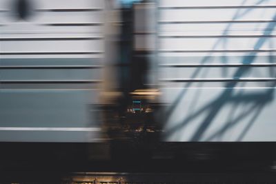 Blurred motion of train