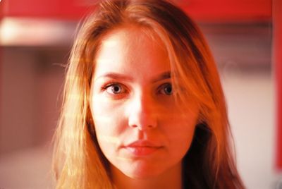 Close-up portrait of a beautiful young woman