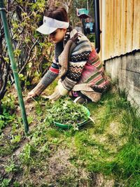 Full length of woman on grass
