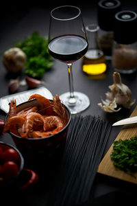 Close-up of food on table