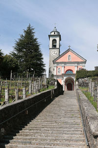 Maggia, switzerland, 100 steps to the church of san maurizio above the village of maggia.