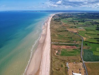 High angle view of beach