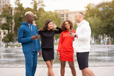 People on friends enjoying at park