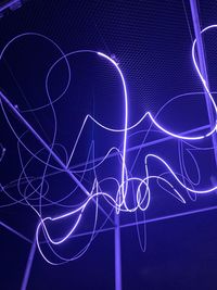 Light painting against black background