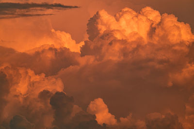 Low angle view of orange sky