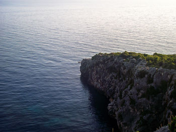 High angle view of rocks on sea