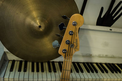 Close-up of piano keys