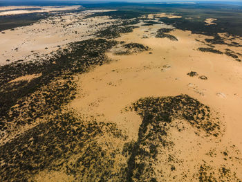 High angle view of beach against sky