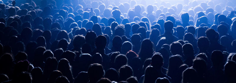 High angle view of people enjoying during music festival