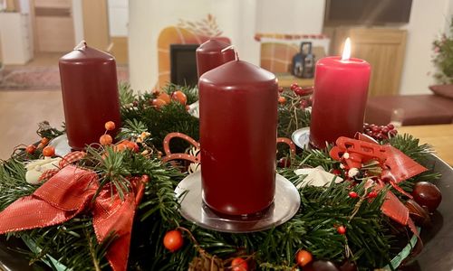 Close-up of christmas decorations on table