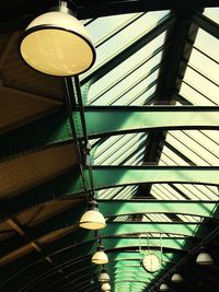 Electric lamps hanging from ceiling