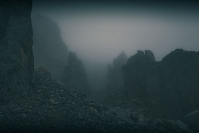 Scenic view of rocky mountains against sky