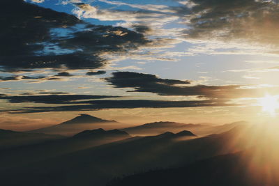 Scenic view of dramatic sky over landscape