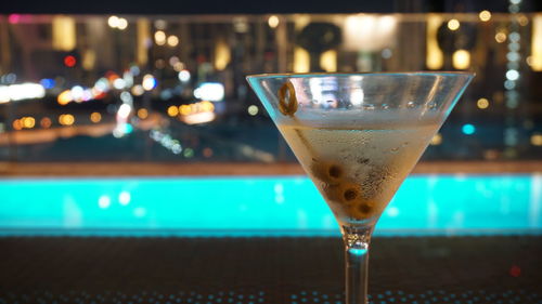 Close-up of beer in glass