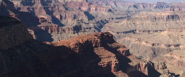 Aerial view of rock formations