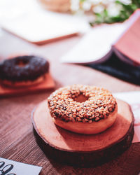 Close-up of cake on table