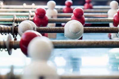 Close-up of foosball