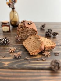 Close-up of cake on table