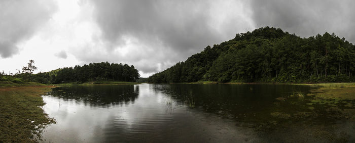 Panoramic view of lake against sky