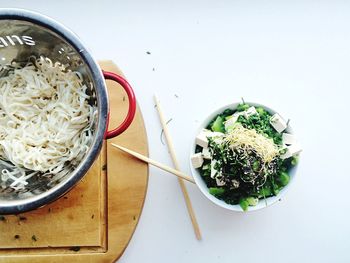 High angle view of food in bowl