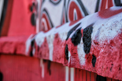 Close-up of red wall