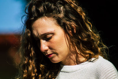 Close-up portrait of young woman