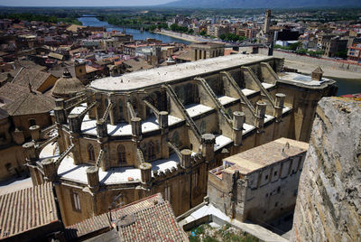 Elevated view of tortosa cathedral